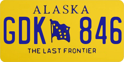 AK license plate GDK846