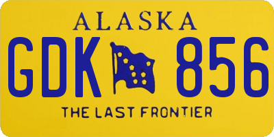 AK license plate GDK856