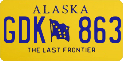 AK license plate GDK863