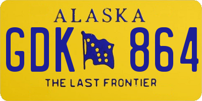 AK license plate GDK864
