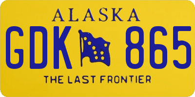 AK license plate GDK865
