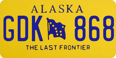 AK license plate GDK868