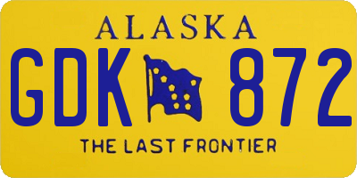 AK license plate GDK872