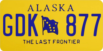 AK license plate GDK877
