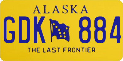 AK license plate GDK884