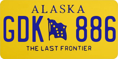 AK license plate GDK886