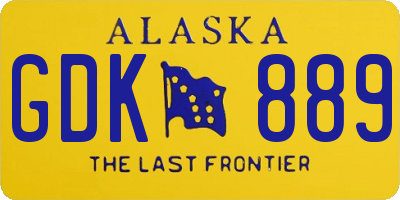 AK license plate GDK889