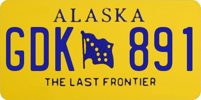 AK license plate GDK891