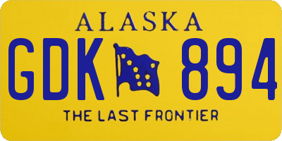 AK license plate GDK894