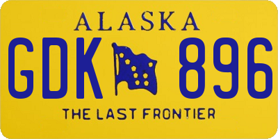 AK license plate GDK896