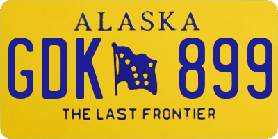 AK license plate GDK899