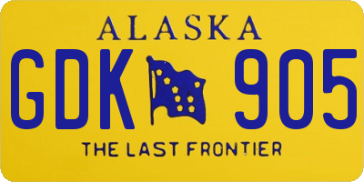 AK license plate GDK905