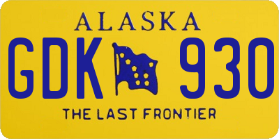 AK license plate GDK930