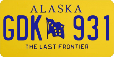 AK license plate GDK931