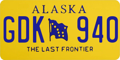 AK license plate GDK940