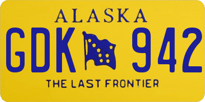 AK license plate GDK942
