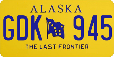 AK license plate GDK945
