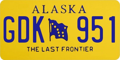 AK license plate GDK951