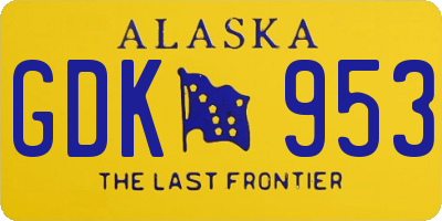AK license plate GDK953