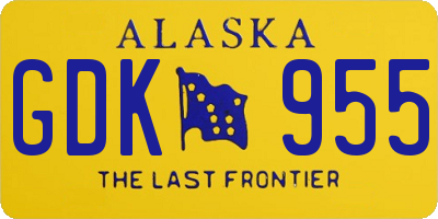 AK license plate GDK955