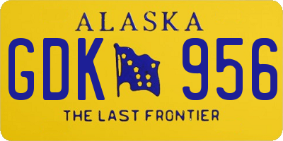 AK license plate GDK956