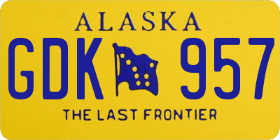 AK license plate GDK957