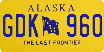 AK license plate GDK960