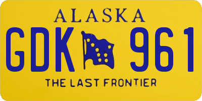 AK license plate GDK961