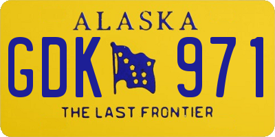 AK license plate GDK971