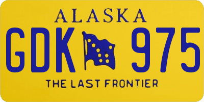 AK license plate GDK975