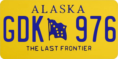 AK license plate GDK976