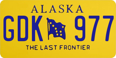 AK license plate GDK977