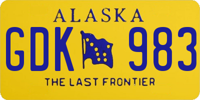 AK license plate GDK983