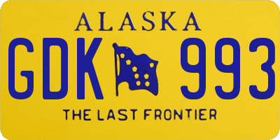 AK license plate GDK993