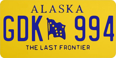 AK license plate GDK994
