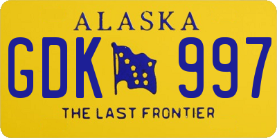 AK license plate GDK997