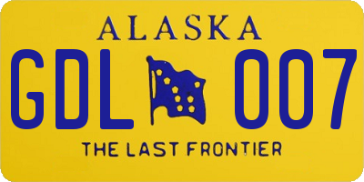AK license plate GDL007