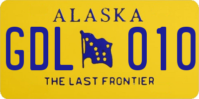 AK license plate GDL010