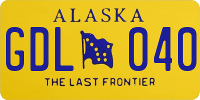 AK license plate GDL040
