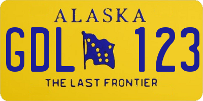 AK license plate GDL123