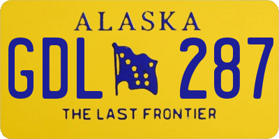 AK license plate GDL287