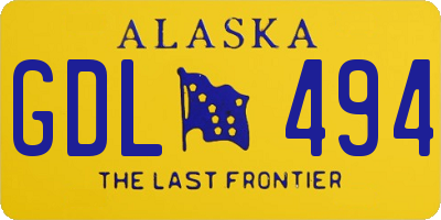 AK license plate GDL494