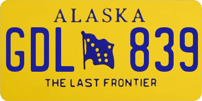 AK license plate GDL839
