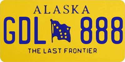 AK license plate GDL888