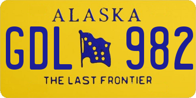 AK license plate GDL982
