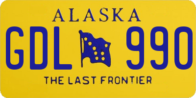 AK license plate GDL990