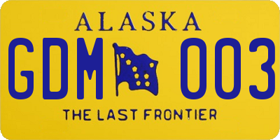 AK license plate GDM003