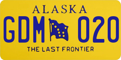 AK license plate GDM020