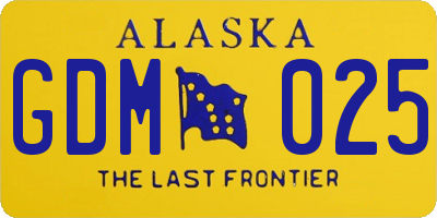 AK license plate GDM025