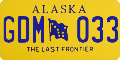 AK license plate GDM033